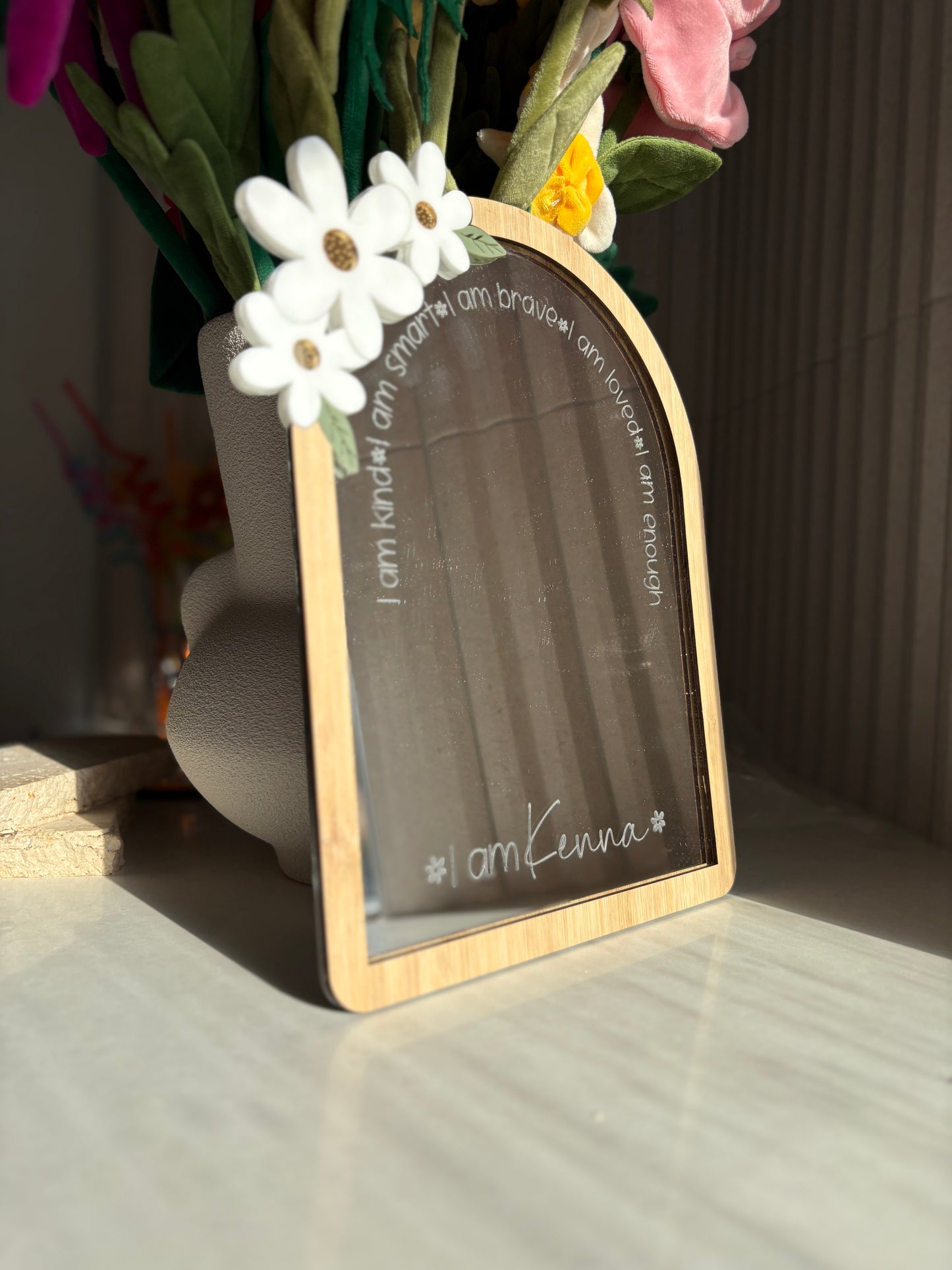Daisy Bloom Affirmation Mirror