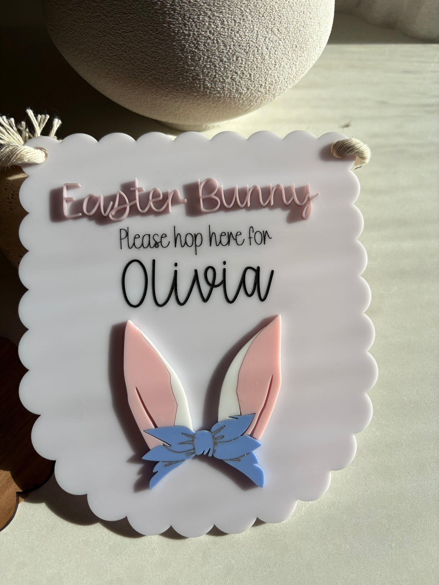 The Bow Bunny Plaque