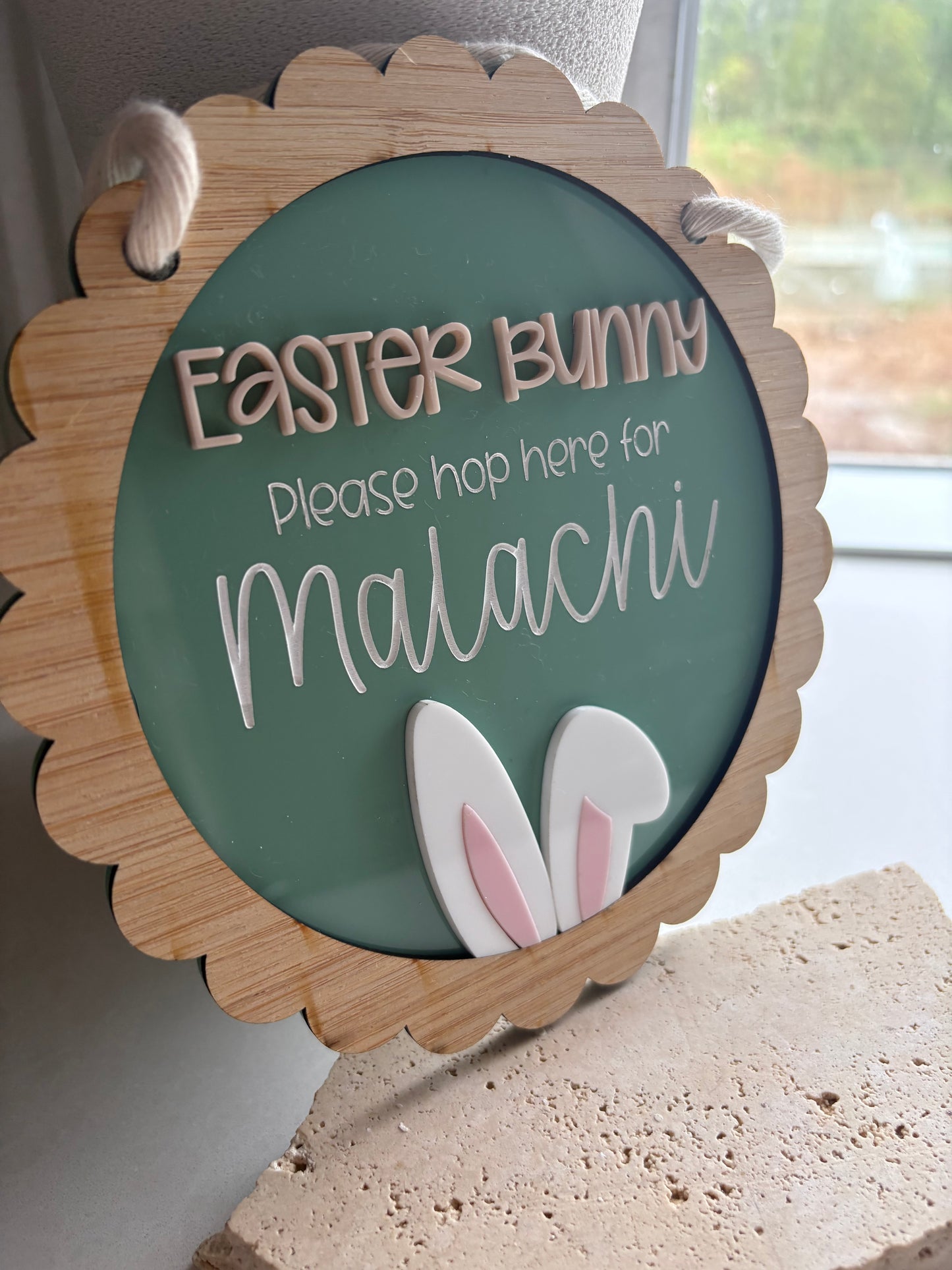 The Peekaboo Bunny Circle Plaque