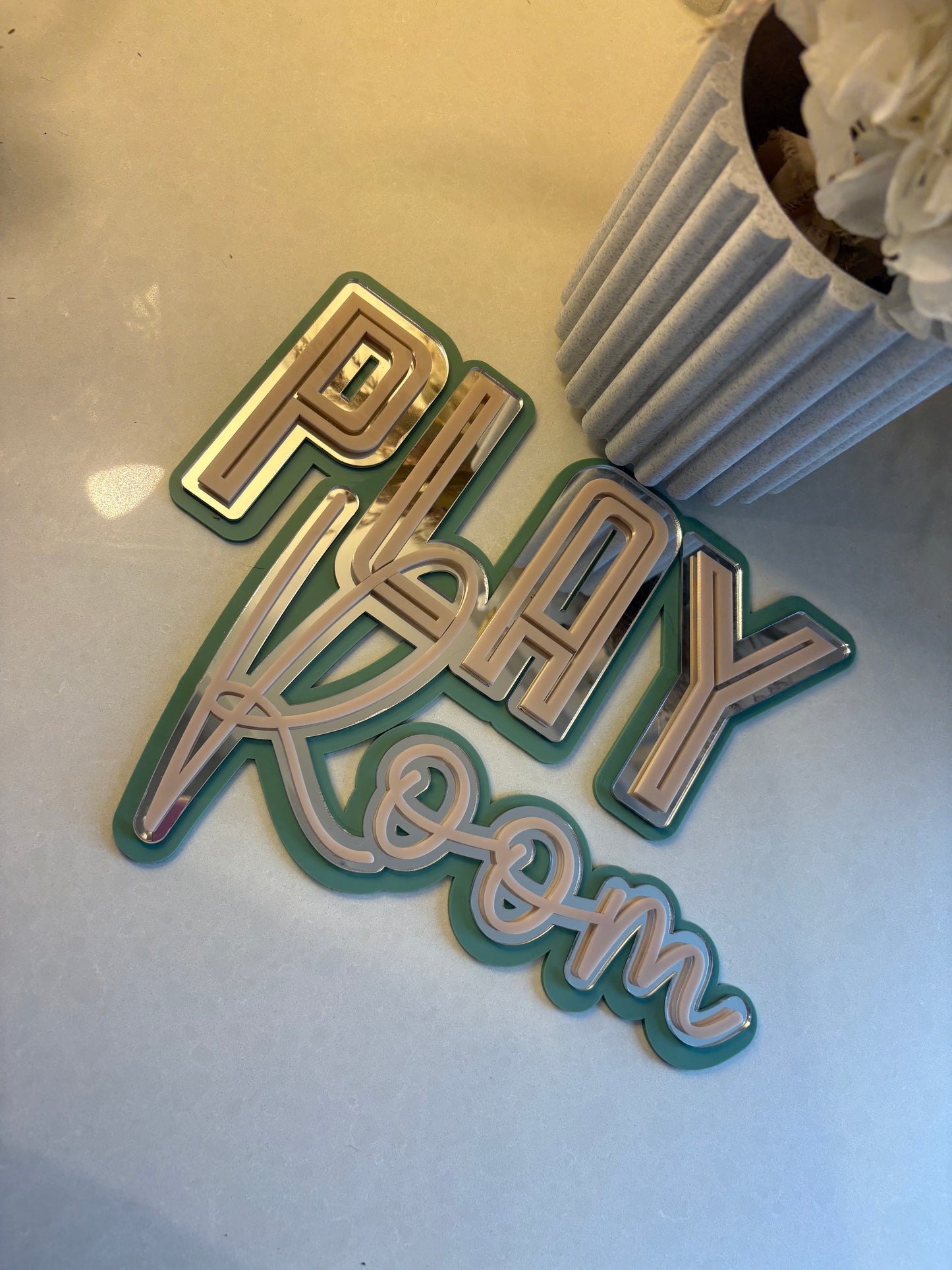 Triple Layer Acrylic Sign - Two Words