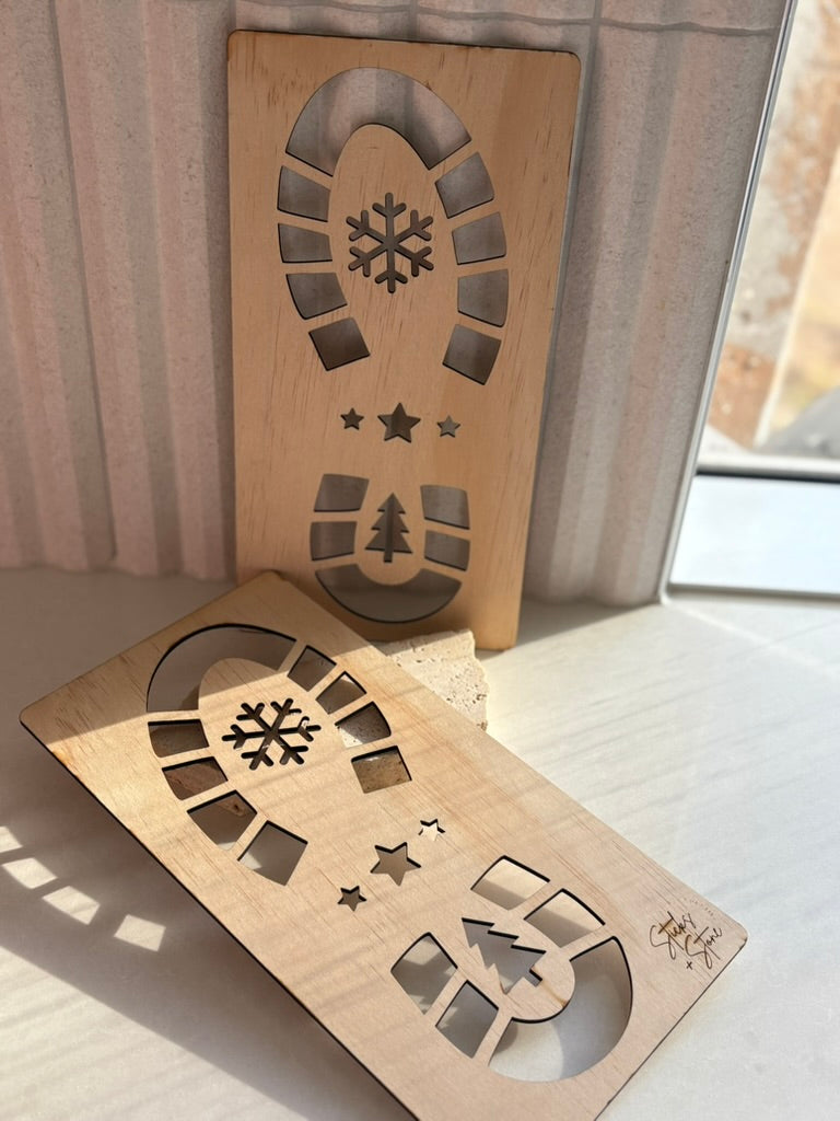 Santa Boot Print Stencil