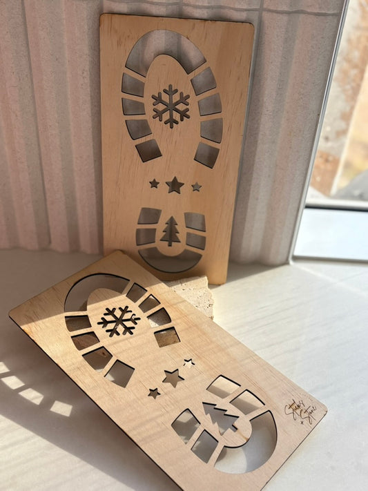 Santa Boot Print Stencil