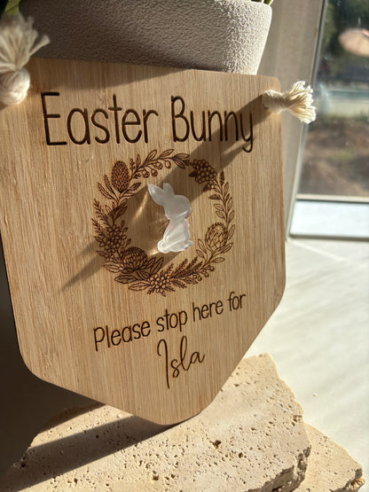 The Wreath Bunny Sign