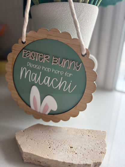 The Peekaboo Bunny Circle Plaque