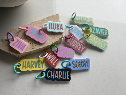 Name keyrings / bag tags