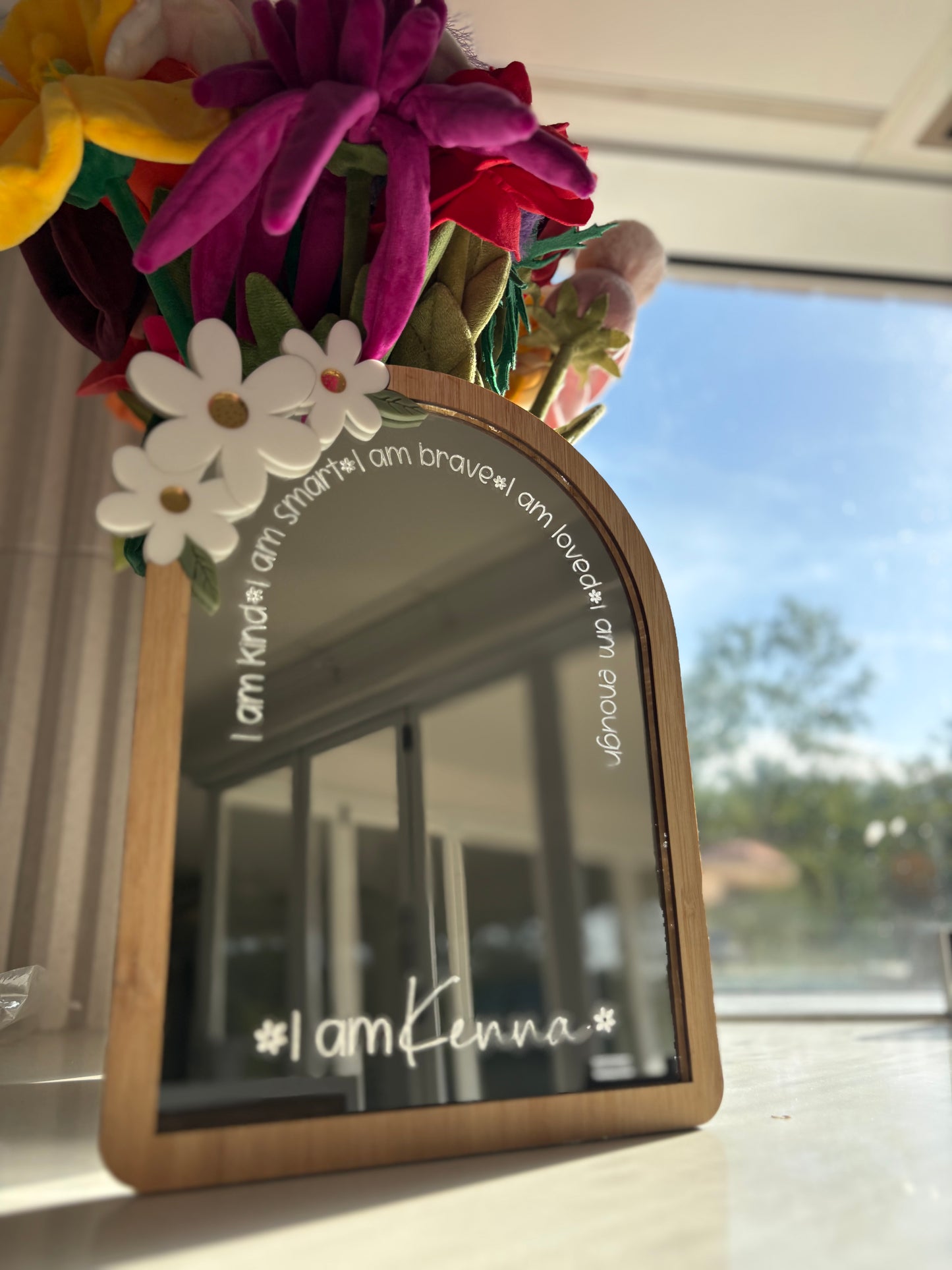 Daisy Bloom Affirmation Mirror