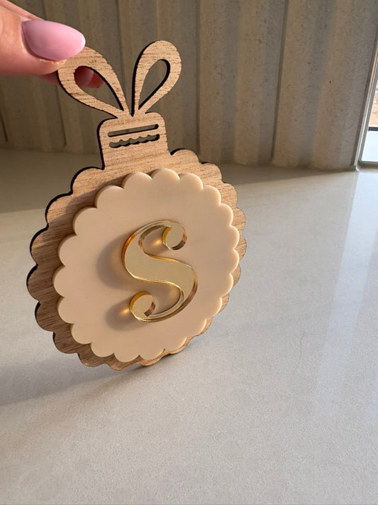 Scalloped Initial Ornament