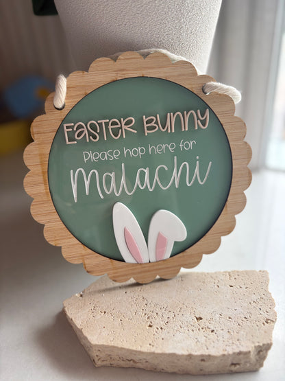 The Peekaboo Bunny Circle Plaque