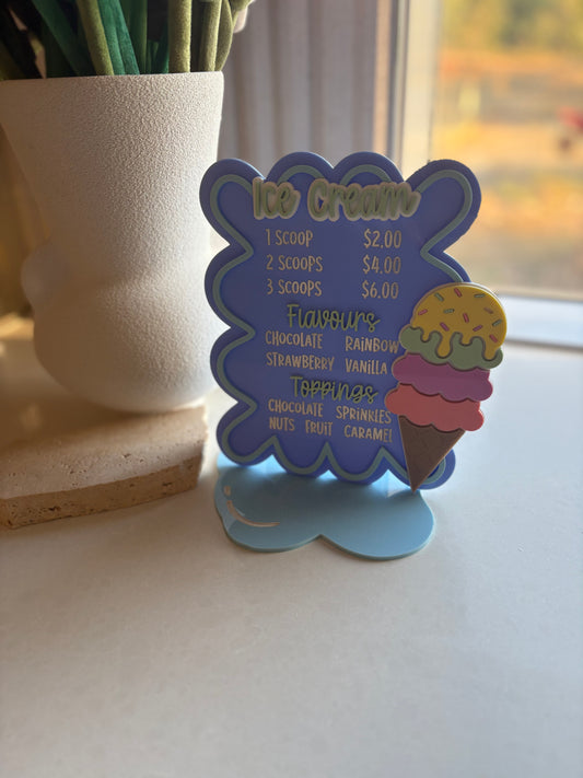 Little Scoops Ice Cream Menu
