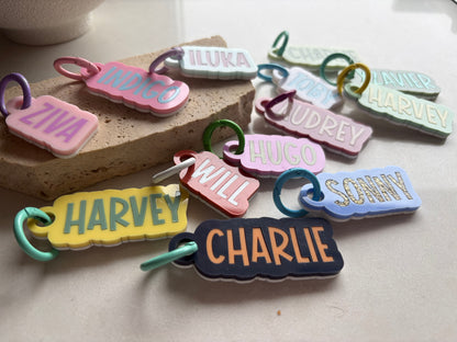 Name keyrings / bag tags